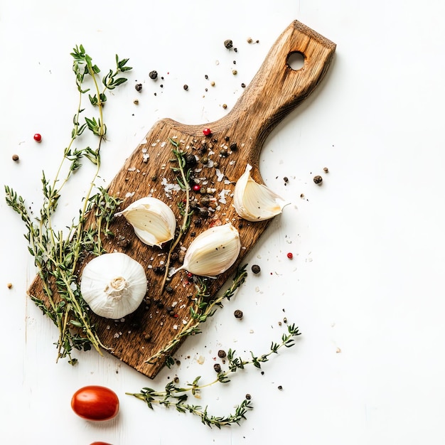 Fresh ingredients on table